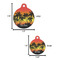 Tropical Sunset Round Pet ID Tag - Large - Comparison Scale