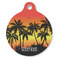 Tropical Sunset Round Pet ID Tag - Large - Front