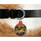 Tropical Sunset Round Pet Tag on Collar & Dog
