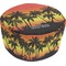 Tropical Sunset Round Pouf Ottoman (Top)