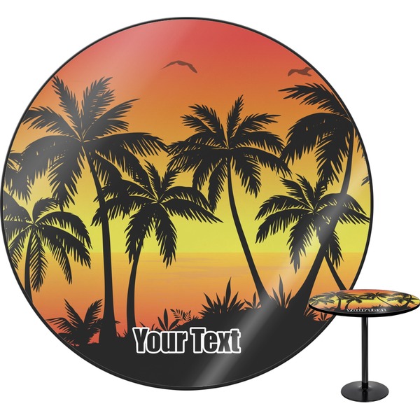 Custom Tropical Sunset Round Table (Personalized)