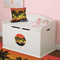 Tropical Sunset Round Wall Decal on Toy Chest