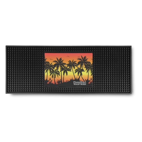 Custom Tropical Sunset Rubber Bar Mat (Personalized)