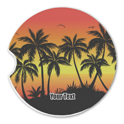 Tropical Sunset Sandstone Car Coaster - Single (Personalized)