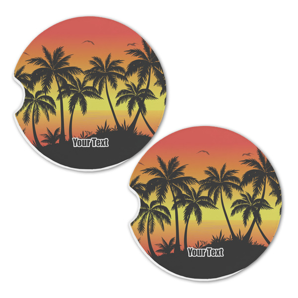 Tropical Sunset Sandstone Car Coasters - Set of 2