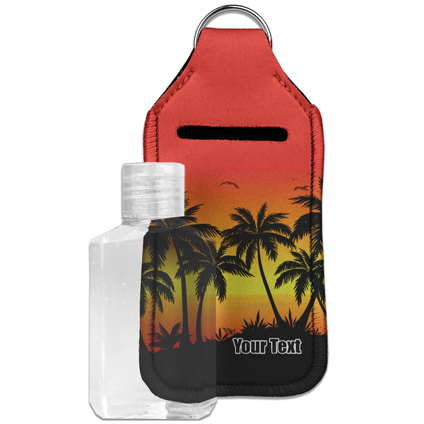 Custom Tropical Sunset Hand Sanitizer & Keychain Holder - Large (Personalized)