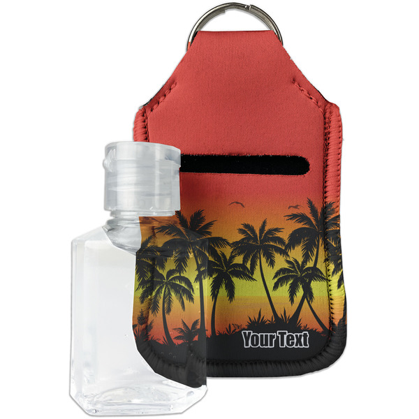 Custom Tropical Sunset Hand Sanitizer & Keychain Holder (Personalized)