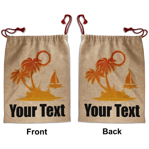 Custom Tropical Sunset Santa Sack - Front & Back (Personalized)