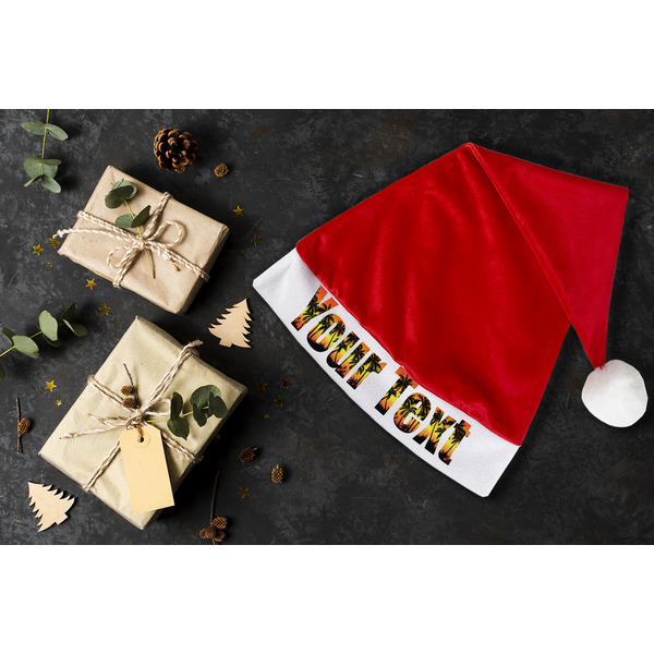Tropical Sunset Santa Hat - Flat Layout