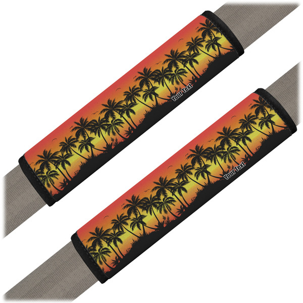 Custom Tropical Sunset Seat Belt Covers (Set of 2) (Personalized)