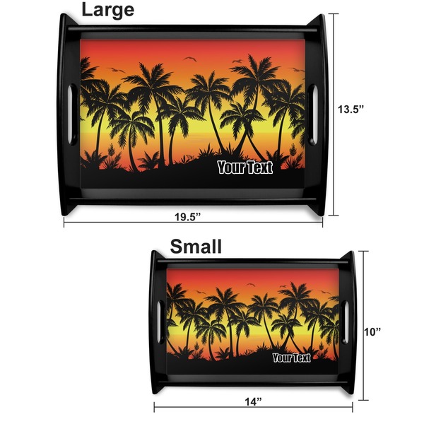Tropical Sunset Serving Tray Black Sizes