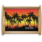 Tropical Sunset Natural Wooden Tray - Large (Personalized)