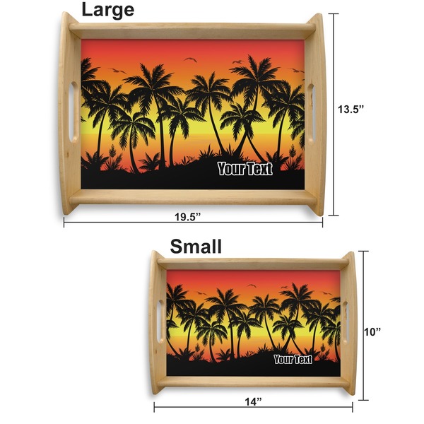 Tropical Sunset Serving Tray Wood Sizes