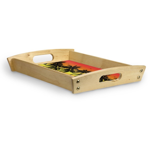 Tropical Sunset Serving Tray Wood Small - Corner