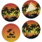 Tropical Sunset Set of 4 Glass Appetizer / Dessert Plate 8" (Personalized)