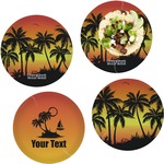 Tropical Sunset Set of 4 Glass Lunch / Dinner Plate 10" (Personalized)