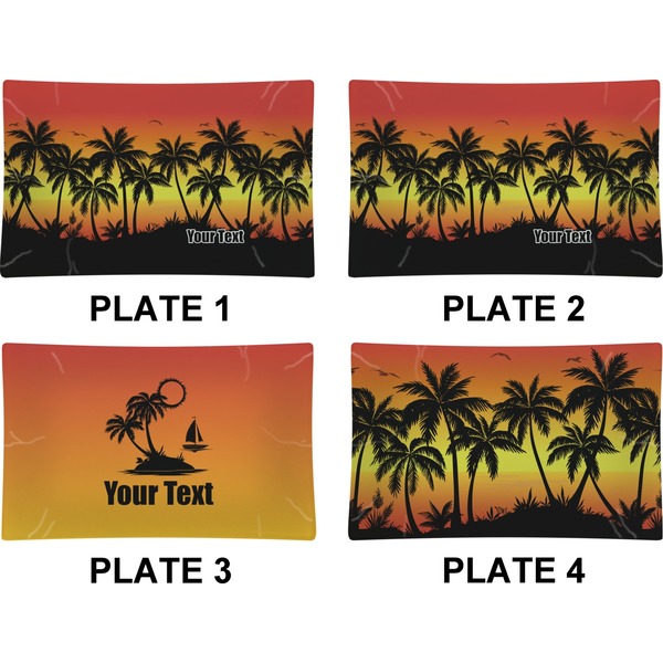 Tropical Sunset Set of Rectangular Dinner Plates (Approval)