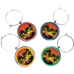 Tropical Sunset Wine Charms (Set of 4) (Personalized)