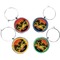 Tropical Sunset Set of Silver Wine Charms