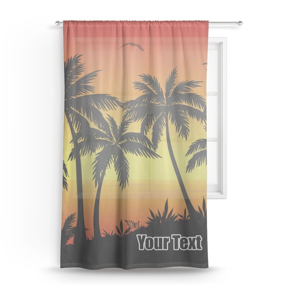 Custom Tropical Sunset Sheer Curtain (Personalized)
