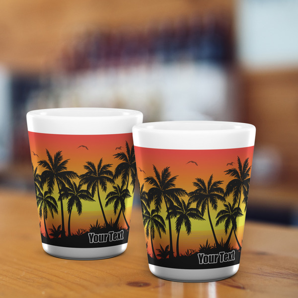 Tropical Sunset Shot Glass - White - LIFESTYLE