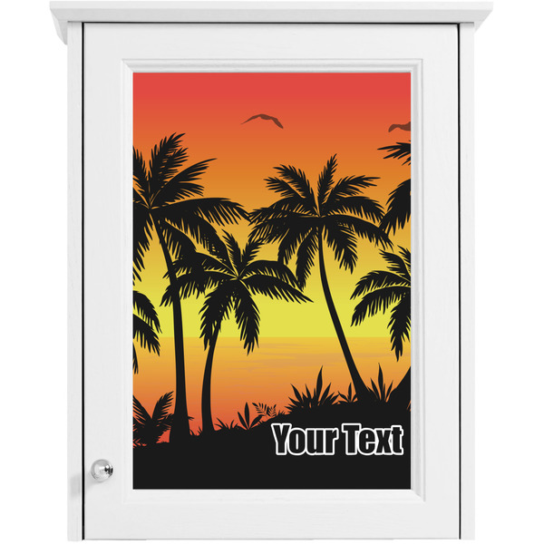 Tropical Sunset Single White Cabinet Decal