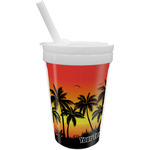 Tropical Sunset Sippy Cup with Straw (Personalized)