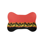 Tropical Sunset Bone Shaped Dog Food Mat (Small) (Personalized)