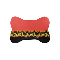 Tropical Sunset Bone Shaped Dog Food Mat (Small) (Personalized)