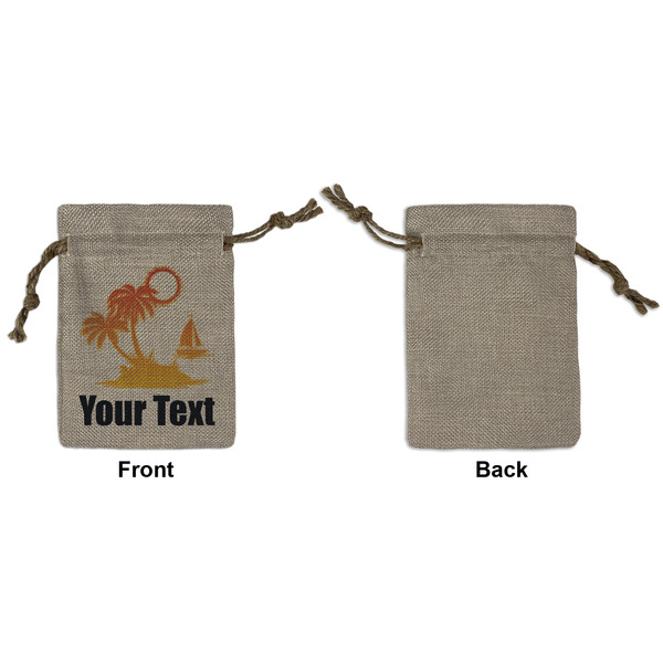 Tropical Sunset Small Burlap Gift Bag - Front Approval