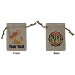 Tropical Sunset Small Burlap Gift Bag - Front & Back (Personalized)