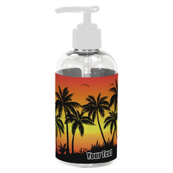 Tropical Sunset Plastic Soap / Lotion Dispenser (8 oz - Small - White) (Personalized)