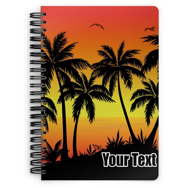 Custom Tropical Sunset Spiral Notebook (Personalized)