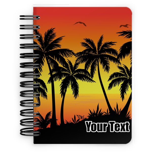 Custom Tropical Sunset Spiral Notebook - 5x7 w/ Name or Text