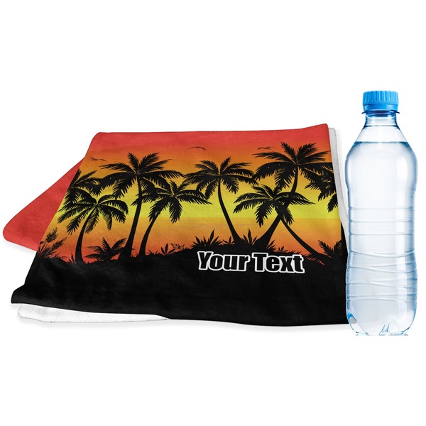 Custom Tropical Sunset Sports & Fitness Towel (Personalized)