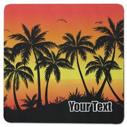 Tropical Sunset Square Rubber Backed Coaster (Personalized)