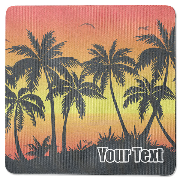 Custom Tropical Sunset Square Rubber Backed Coaster (Personalized)