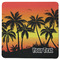 Tropical Sunset Square Rubber Backed Coaster (Personalized)