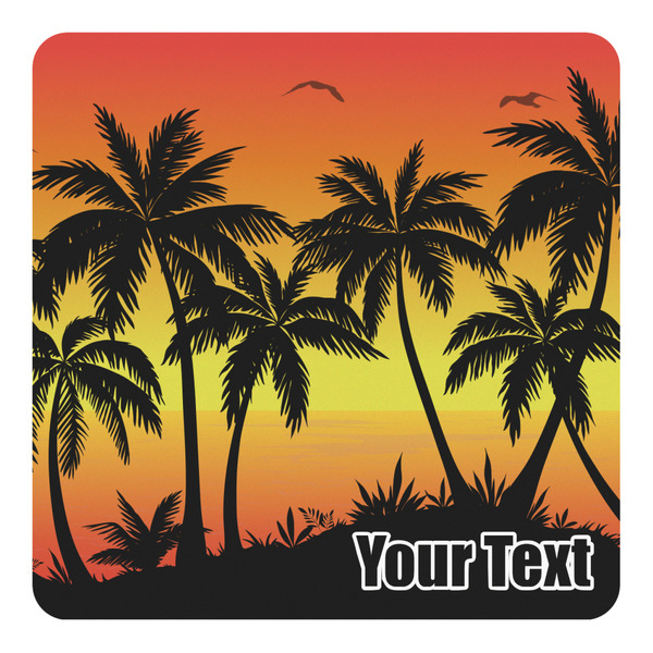 Custom Tropical Sunset Square Decal (Personalized)