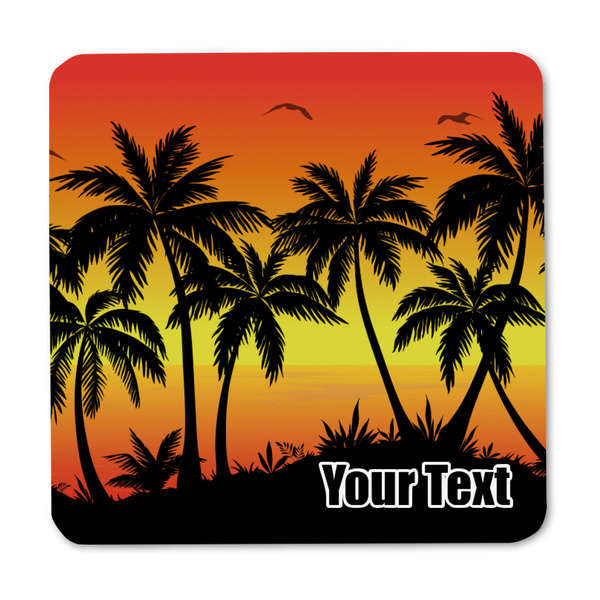 Tropical Sunset Square Fridge Magnet - FRONT