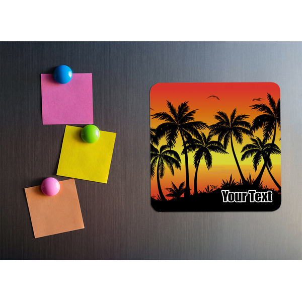 Tropical Sunset Square Fridge Magnet - LIFESTYLE