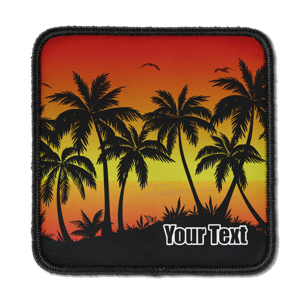 Custom Tropical Sunset Iron On Square Patch w/ Name or Text
