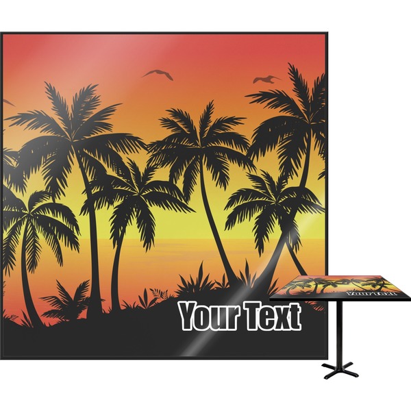 Custom Tropical Sunset Square Table Top - 30" (Personalized)