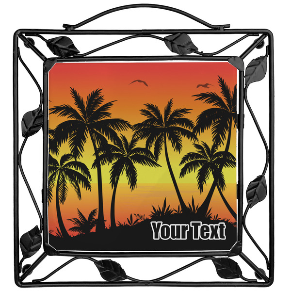 Custom Tropical Sunset Square Trivet (Personalized)