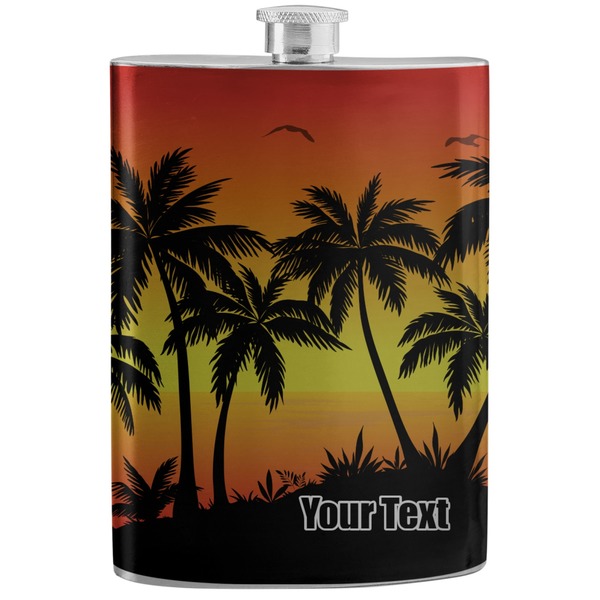 Custom Tropical Sunset Stainless Steel Flask (Personalized)