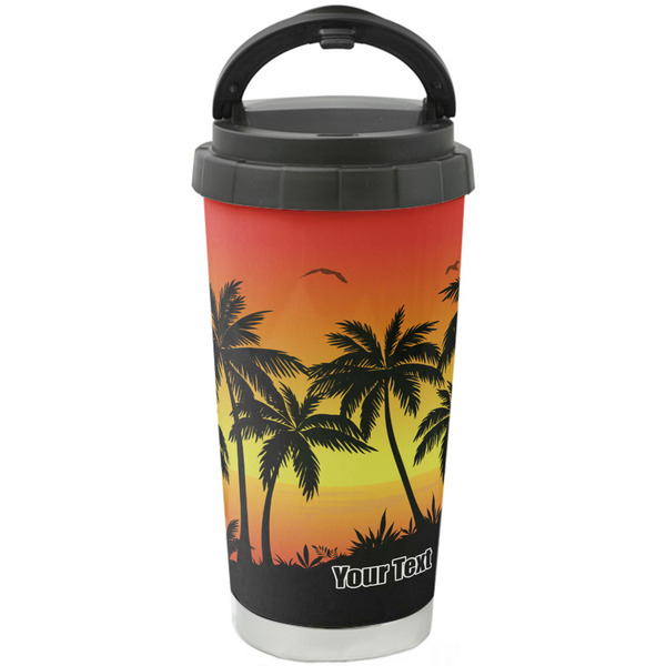 Custom Tropical Sunset Stainless Steel Coffee Tumbler (Personalized)