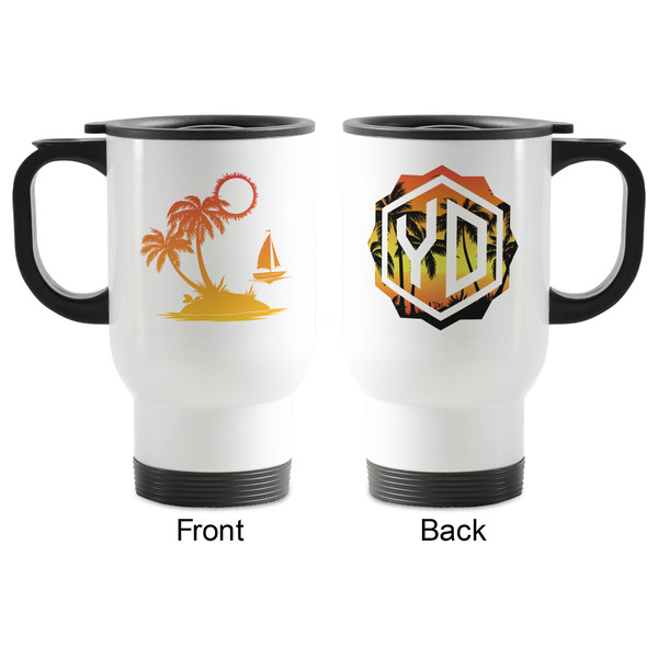 Tropical Sunset Stainless Steel Travel Mug with Handle - Apvl
