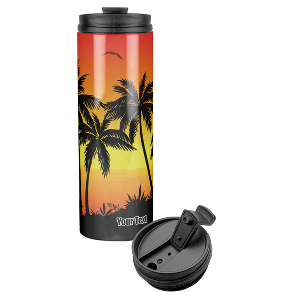 Custom Tropical Sunset Stainless Steel Skinny Tumbler (Personalized)