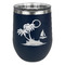 Tropical Sunset Stainless Wine Tumblers - Navy - Single Sided - Front