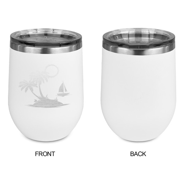 Tropical Sunset Stainless Wine Tumblers - White - Single Sided - Approval